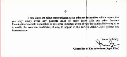 ICAR AIEEA Notification 2018