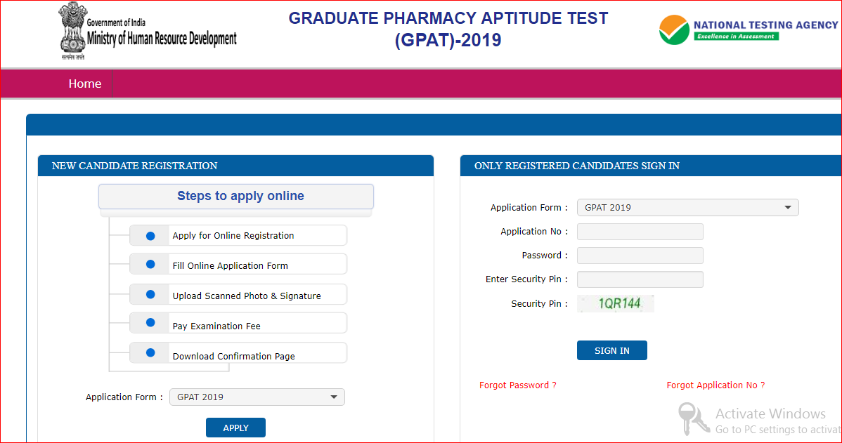 GPAT 2019 Admit Card