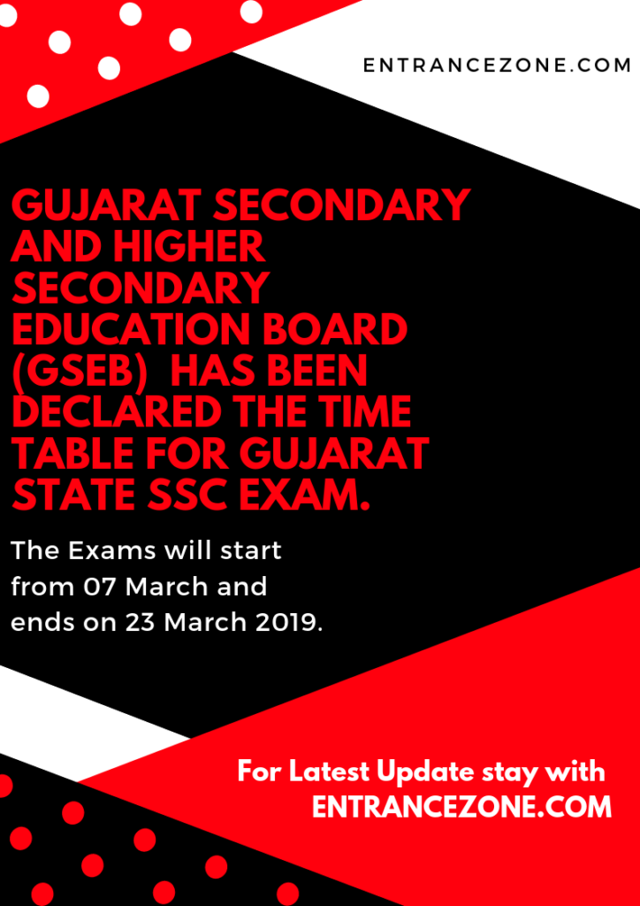 gujarat 10 timetable 2019