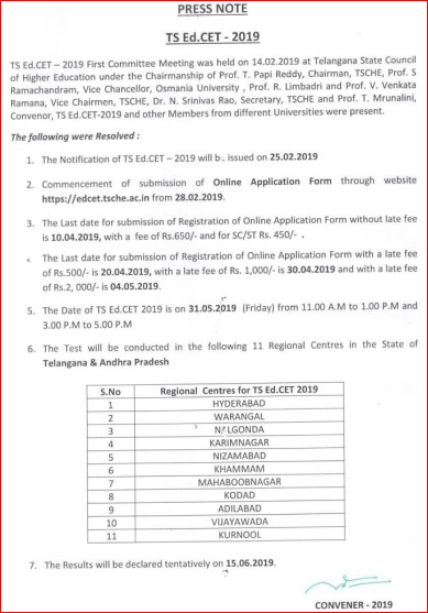 TS Ed.CET 2019