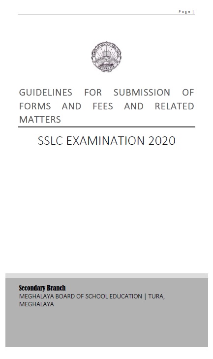 SSLC Examination 2020 Application Form & Guidelines