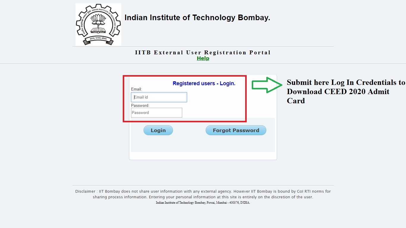 CEED 2020 Admit Card