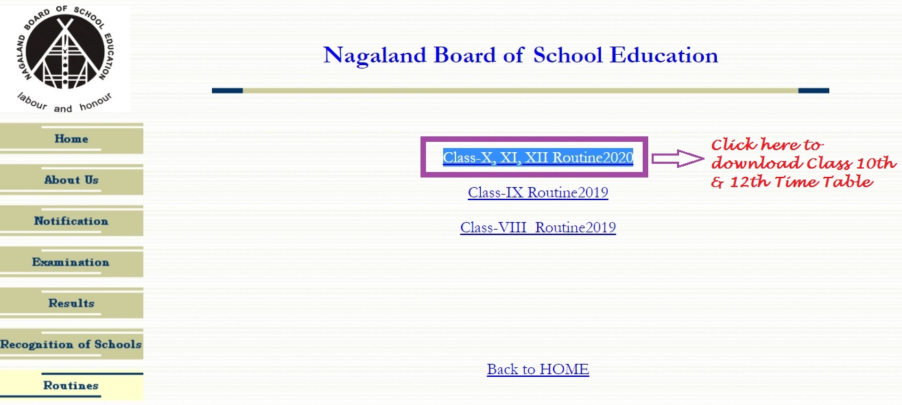 Nagaland Board SSLC & HSSLC Time Table 2020