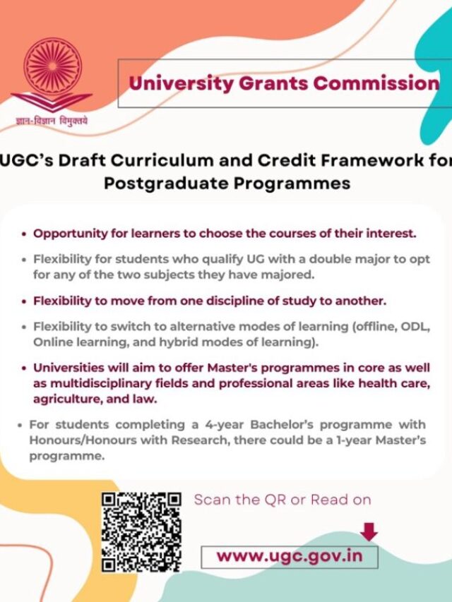 UGC's Draft Curriculum for PG Programmes OneYear Master's Programme