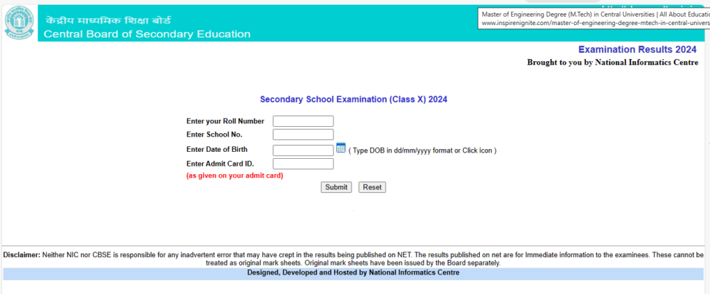 CBSE 10th Result 2024