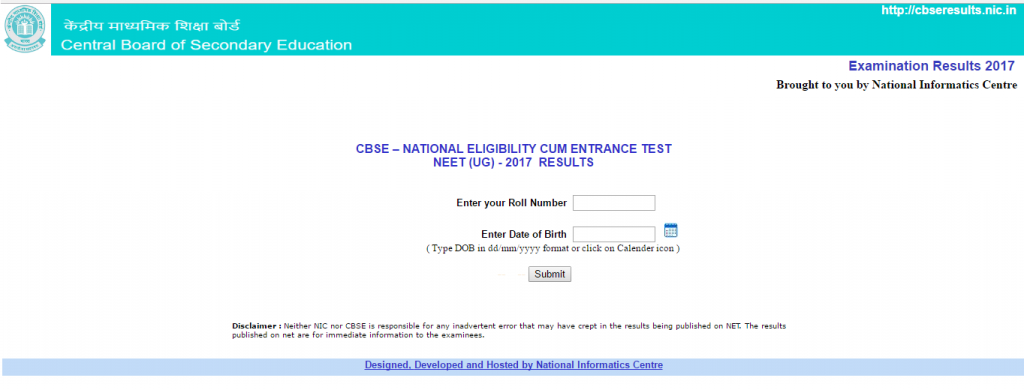 Neet Results login