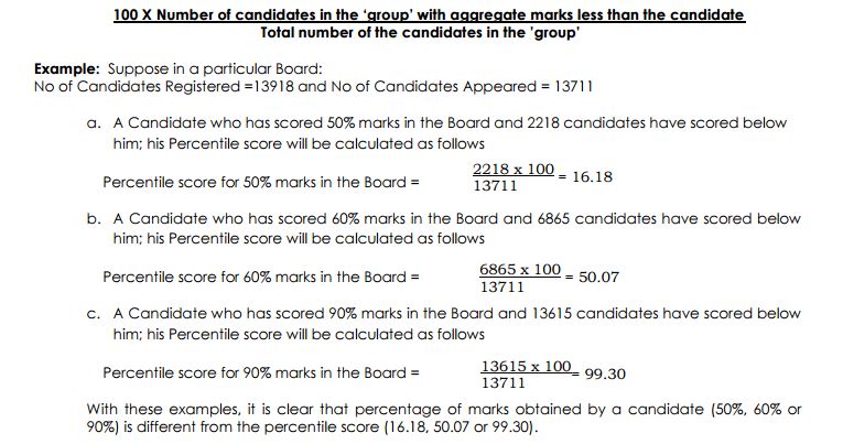 percentile calculation jee main