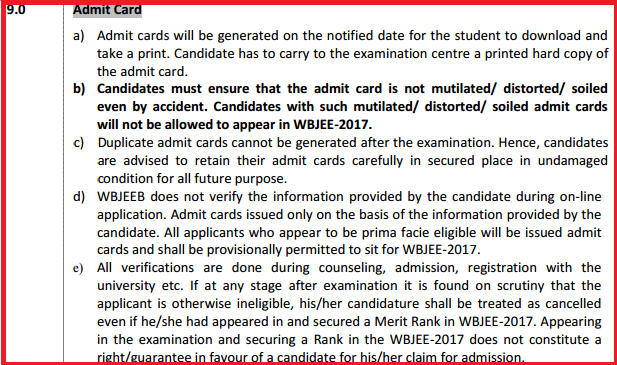 wbjee admit card