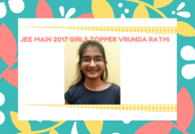 JEE Main 2017 Girls Topper Vrunda Rathi Scores 312 out of 360 JEE Main 2017 Girls Topper Vrunda Rathi