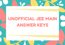 Coaching Institutes Unofficial Jee Main Answer Keys Unofficial Jee Main Answer Keys