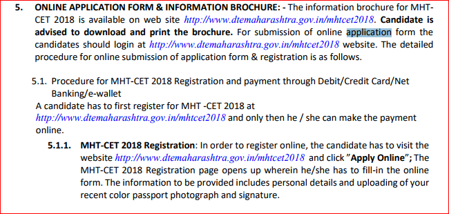 Maharashtra Engineering Test Online Application Form