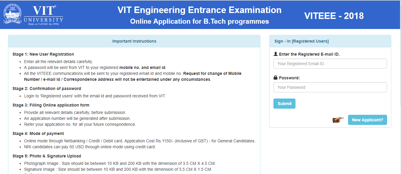 Slot selection for viteee 2018