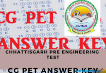 CG PET 2021 Answer Key: Pre Engineering Test Score Calculation CG PET 2019 Answer Key