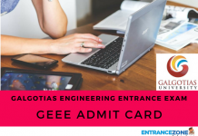 GEEE 2021 Admit Card: Galgotias University Hall Ticket GEEE 2018 Admit Card