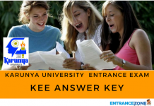 KEE 2021 Answer Key: Karunya University Entrance Exam KEE Answer Key