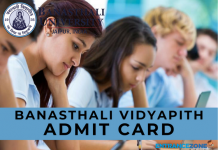 Banasthali Vidyapith 2021 Admit Card: Download Hall Ticket Here Banasthali Vidyapith 2020 Admit Card