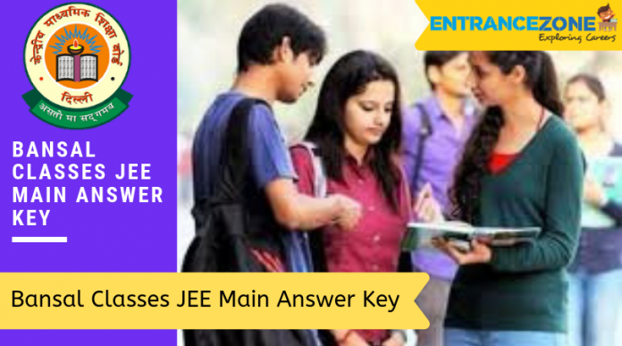 Bansal Classes JEE Main Answer Keys 2019