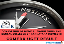 COMEDK UGET 2020 Result: Merit List, Scorecard COMEDK UGET 2018 Result