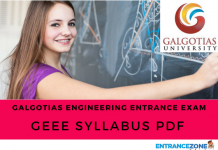 GEEE 2021 Syllabus PDF: Galgotias Engineering Entrance Exam GEEE 2018 Syllabus