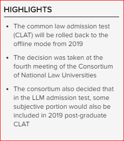 CLAT 2018-19 Updates