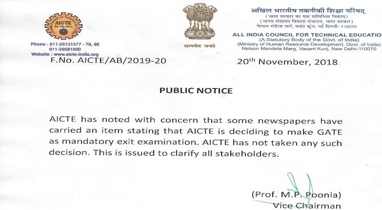 AICTE GATE Notification