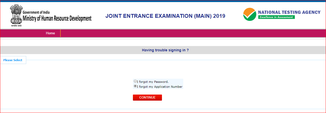 Forgot JEE Main Application Number