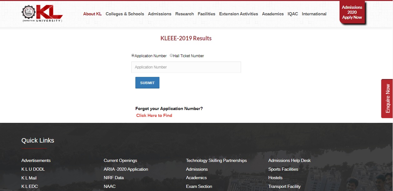 KLU EEE Result 2019