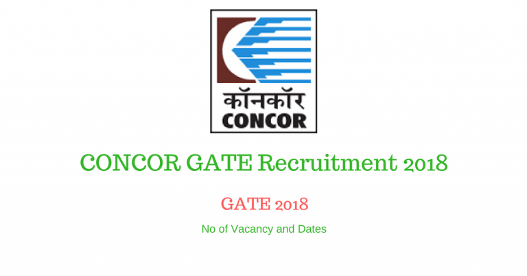 CONCOR GATE Recruitment 2018