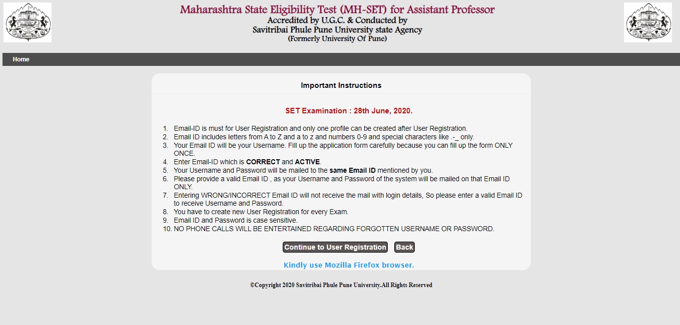 MH SET 2020 Registration Form